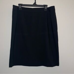 Calvin Klein Black Zip Back 14 Womens Knee Length Back Slit Straight Skirt